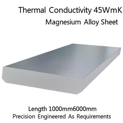 Thermische geleidbaarheid 45WmK Magnesium legering plaat Lengte 1000mm6000mm Precision Engineered as Requirements