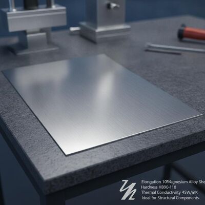 Verlenging 10 procent Magnesium legering Plaat Biedt hardheid HB90-110 Warmgeleiding 45W per meter Kelvin Ideaal voor structurele componenten